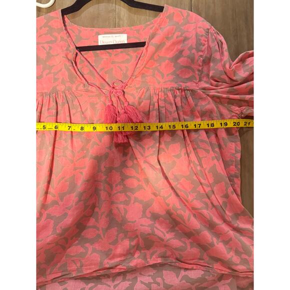 Desert Queen Womens Lightweight Cotton Tunic Coral Summer Coastal SIZE S - Picture 3 of 5